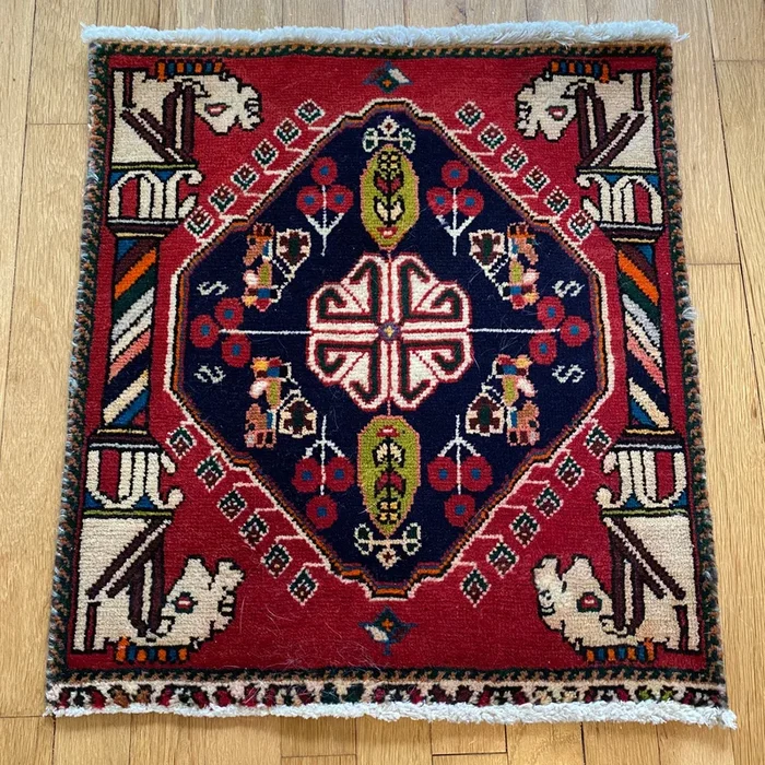Vintage Rug, 1′ 9 x 2′ Red