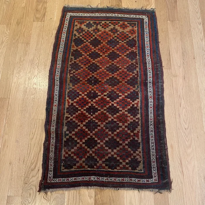 Vintage Rug, 1′ 9 x 3′ Tan