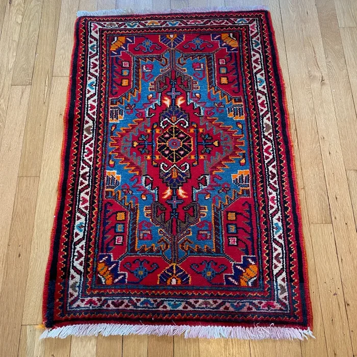 Vintage Rug, 2′ 1 x 3′ 2 Red