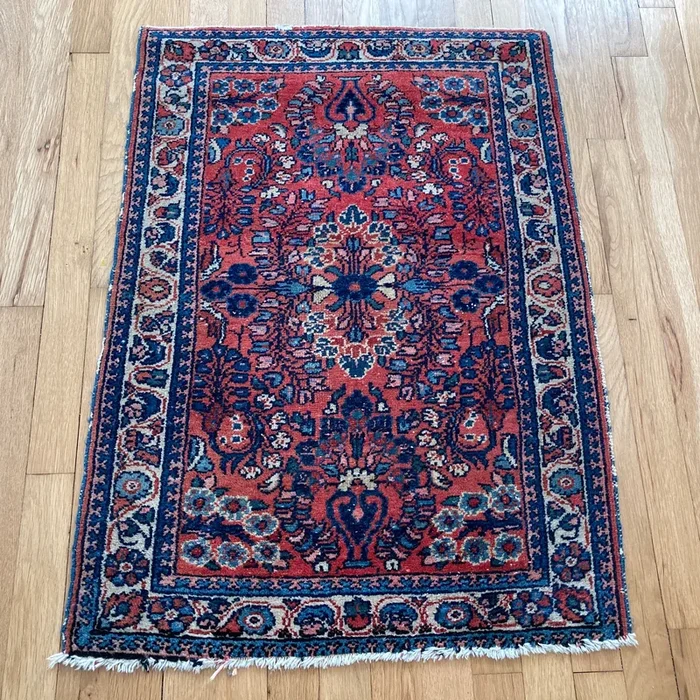 Vintage Rug, 2′ 2 x 3′ Red