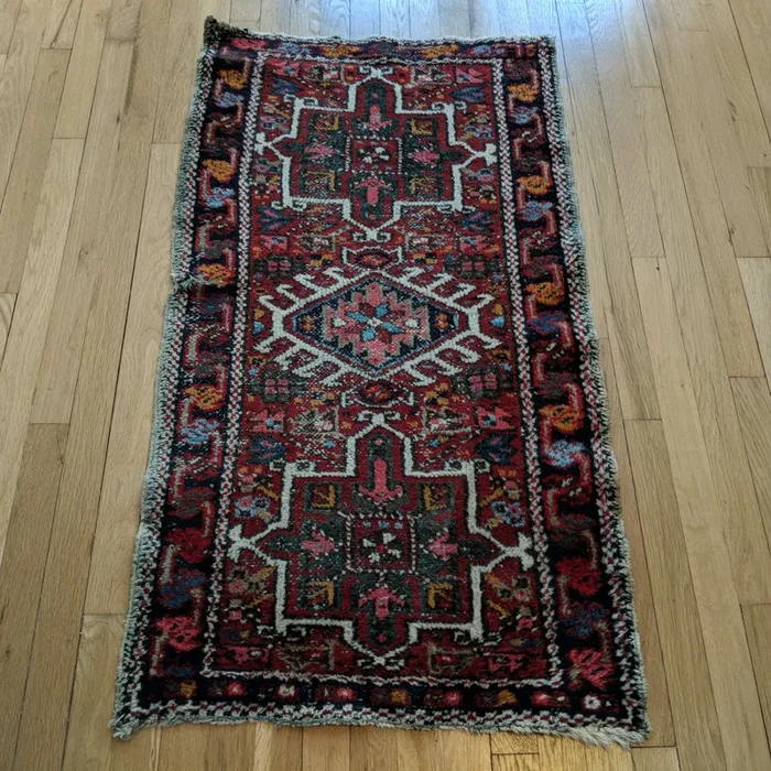 Vintage Rug, 2′ 3 x 4′ Red