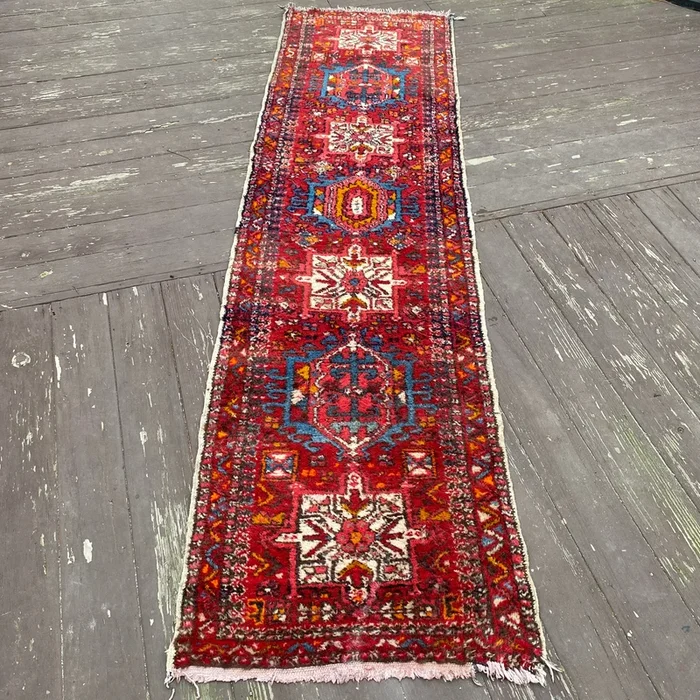 Vintage Rug, 2′ 4 x 8′ 11 Red