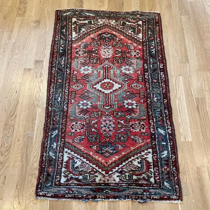 Vintage Rug, 2′ 5 x 4′ 1 Red