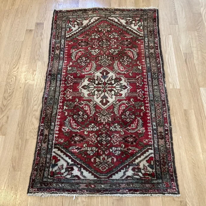 Vintage Rug, 2′ 5 x 4′ 2 Red