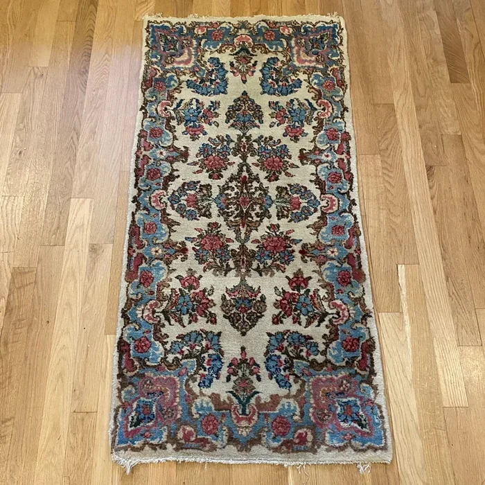 Vintage Rug, 2′ x 4′ 1 White