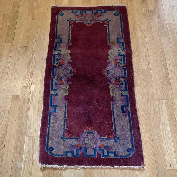 Vintage Rug, 2′ x 4′ Magenta