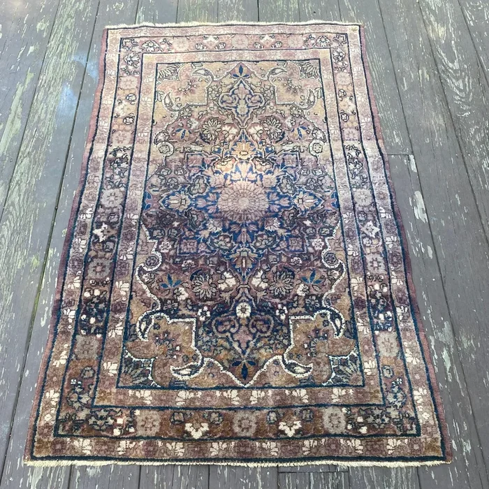 Vintage Rug, 3′ 1 x 4′ 9 Grey
