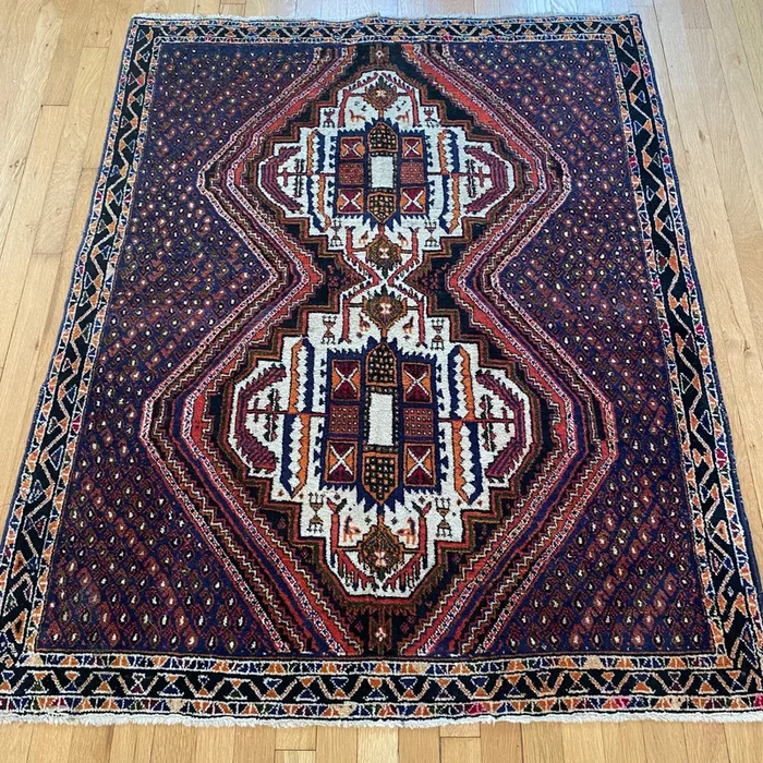 Vintage Rug, 3′ 11 x 4′ 10 Blue