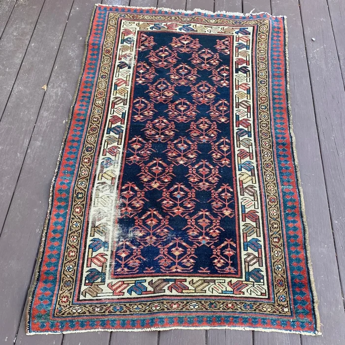 Vintage Rug, 3′ 2 x 4′ 11 Blue
