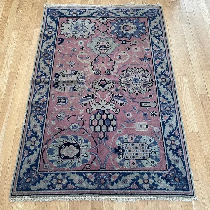 Vintage Rug, 3′ 2 x 4′ 11 Dark Rose