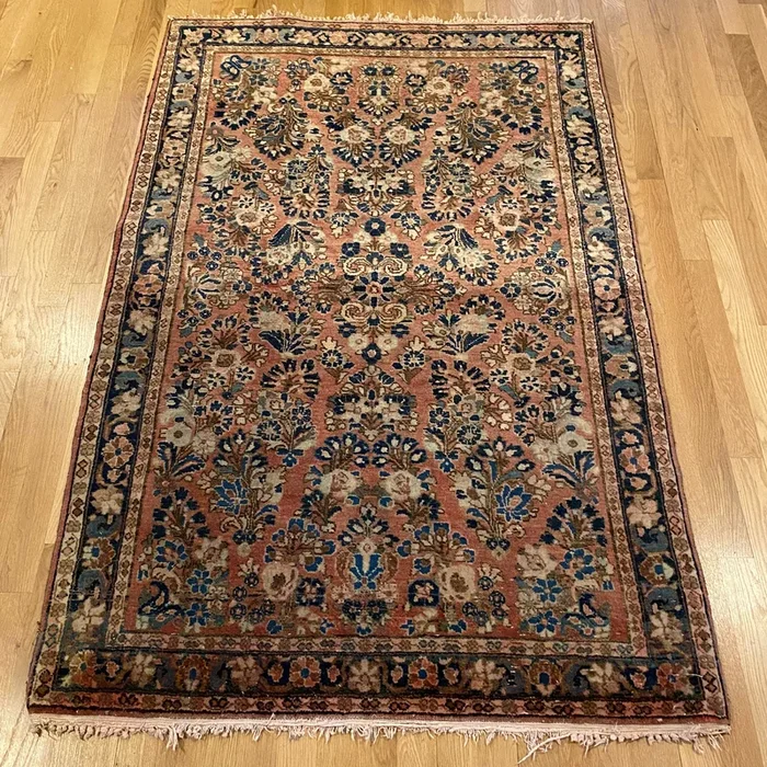 Vintage Rug, 3′ 5 x 5′ 5 Soft Red