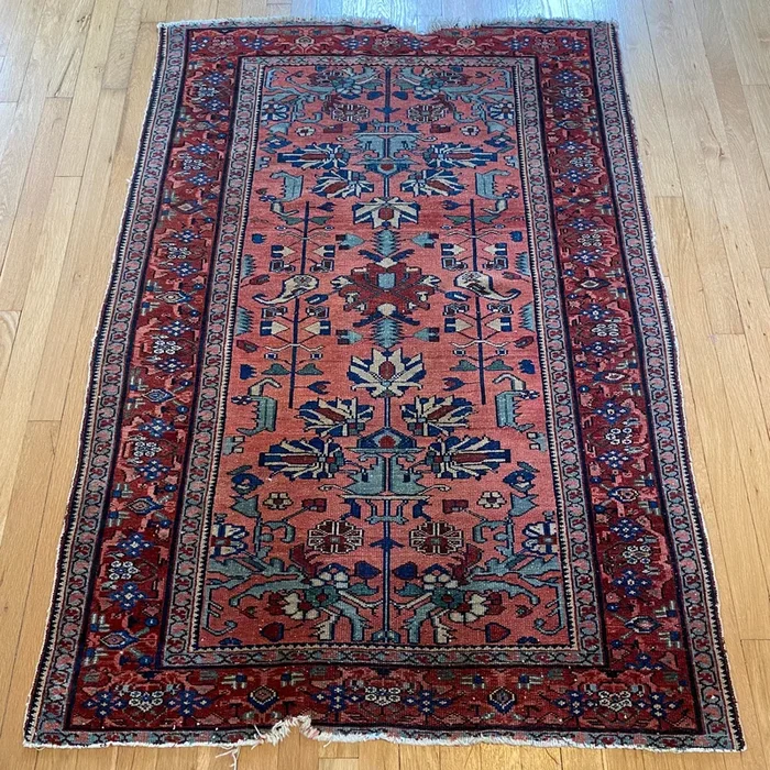 Vintage Rug, 3′ 5 x 5′ Rose