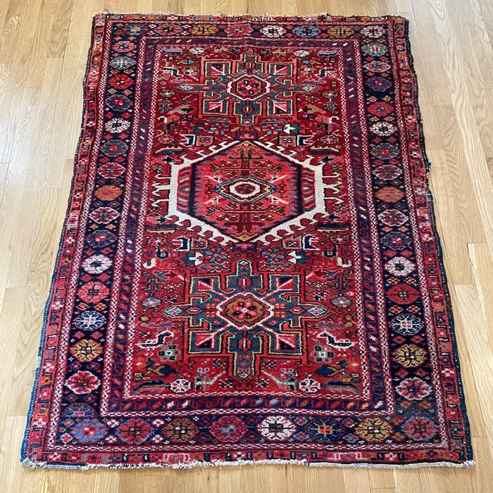 Vintage Rug, 3′ 7 x 4′ 10 Red