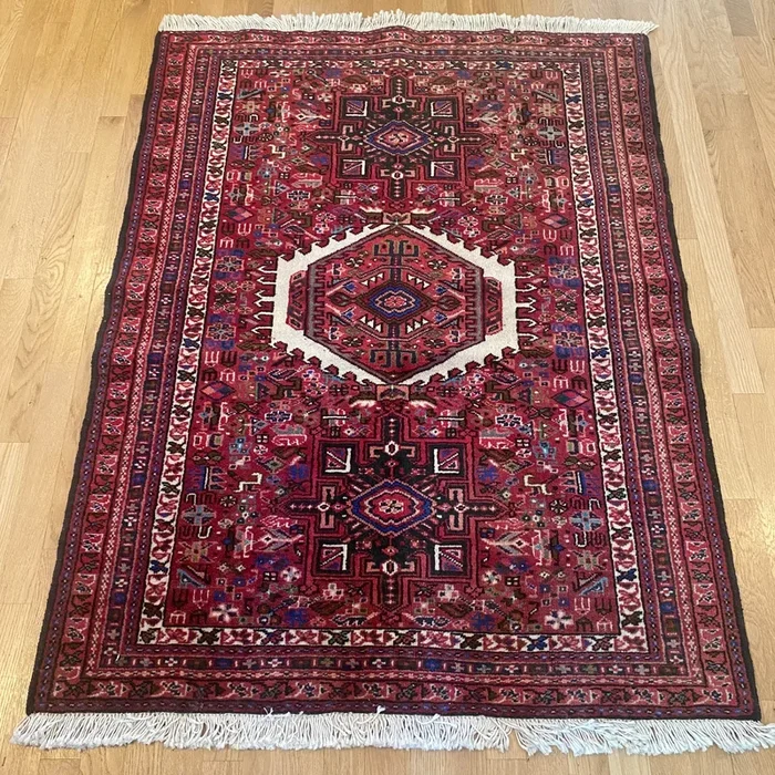 Vintage Rug, 3′ 7 x 4′ 11 Red
