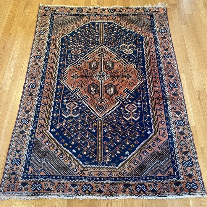 Vintage Rug, 3′ 7 x 5′ 1 Blue