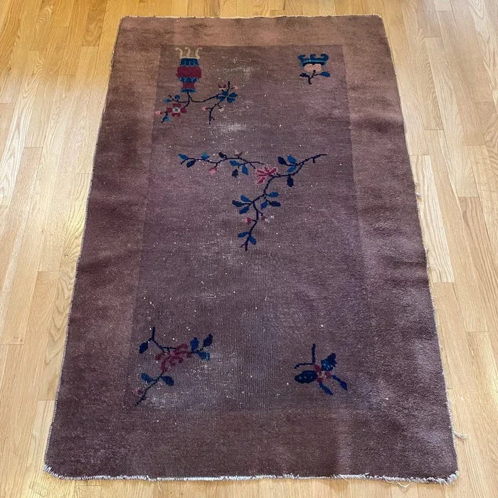Vintage Rug 3′ x 4′ 10 Grey