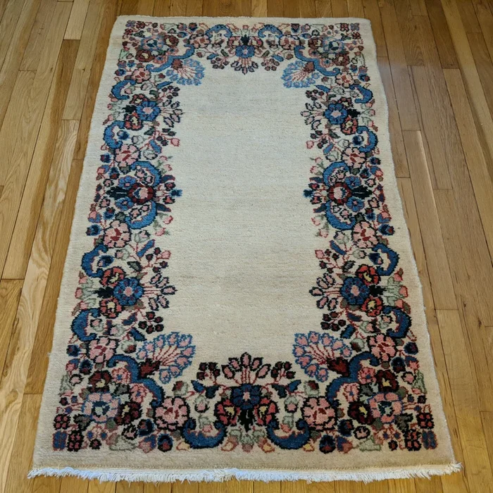 Vintage Rug, 3′ x 4′ 11 Cream