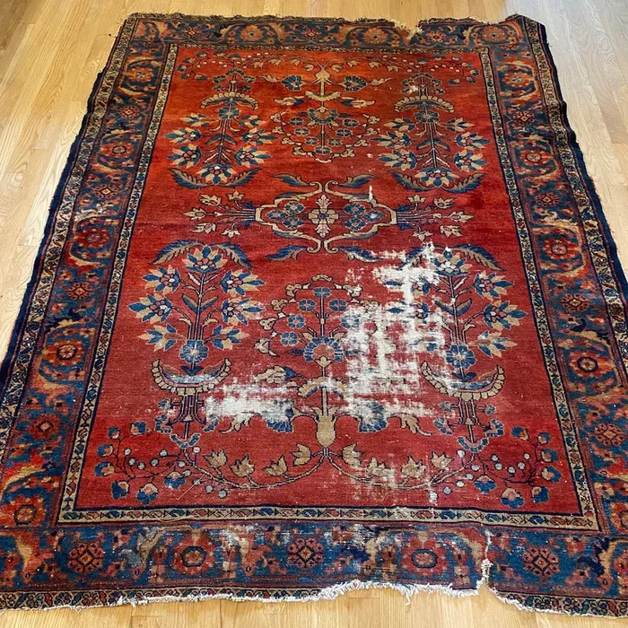 Vintage Rug, 5′ x 6′ 6 Dark Pink