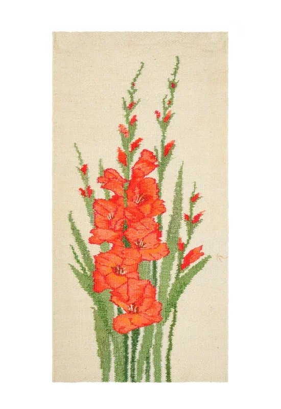 Vintage Scandinavian Floral Tapestry 2’5″ x 1’3″