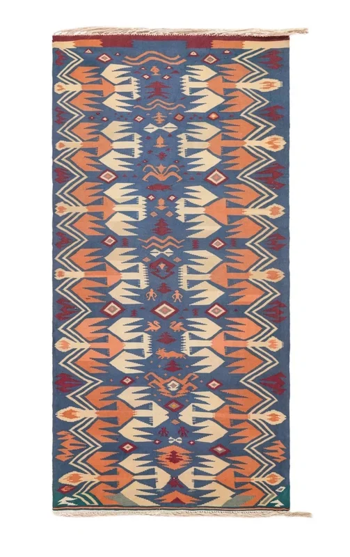 Vintage Scandinavian modernist Kilim Rug 8’9″ x 4’2″