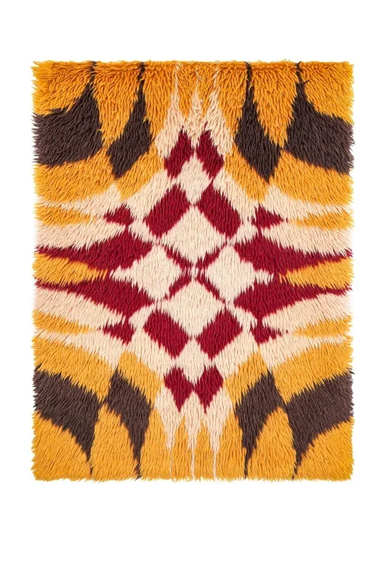 Vintage Scandinavian Rya Rug 3’1″ x 2’4″