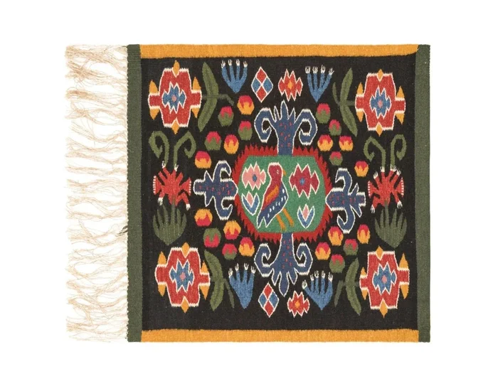Vintage Swedish Folk Tapesrty 1’9″ x 1’9″