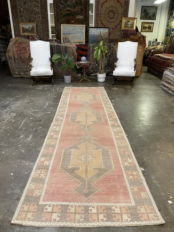 Vintage Turkish Anatolian Rug – 3’7″ x 13’2″