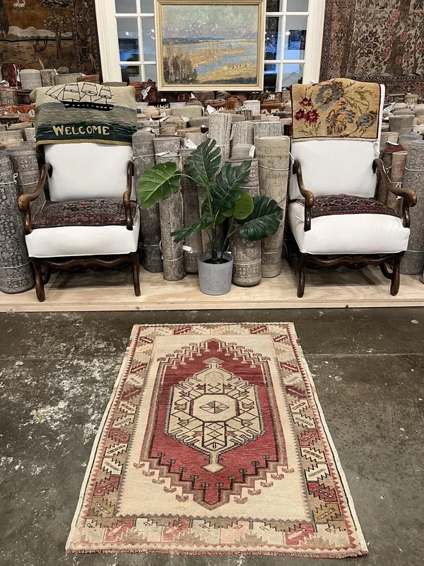 Vintage Turkish Anatolian Rug – 3′ x 4’2″