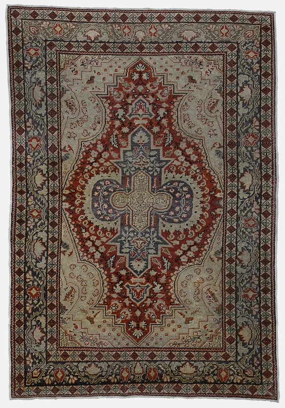 Vintage Turkish Nebati Rug – 4’6″ x 6’8″