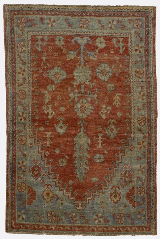 Vintage Turkish Oushak Rug – 3’10” x 5’8″