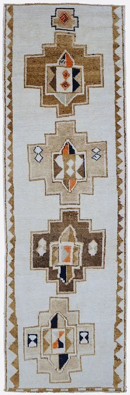 Vintage Turkish Oushak Rug – 3’2″ x 9’10”