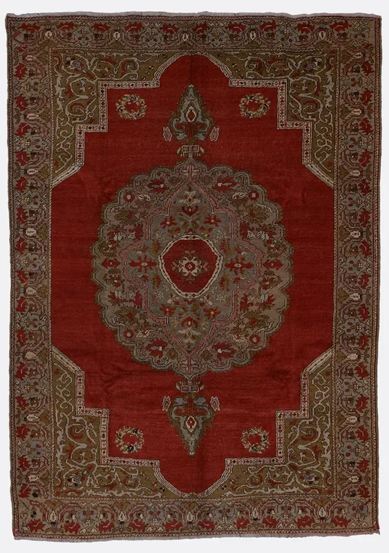 Vintage Turkish Oushak Rug – 4’10” x 6’9″