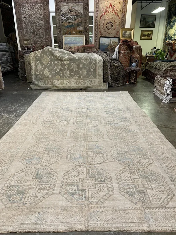 Vintage Turkish Turkman Rug – 8’7″ x 15′