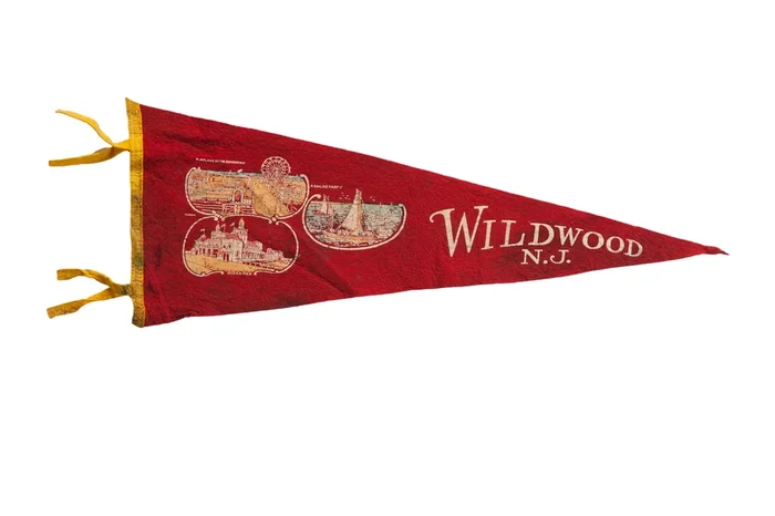 Vintage Wildwood NJ Felt Flag
