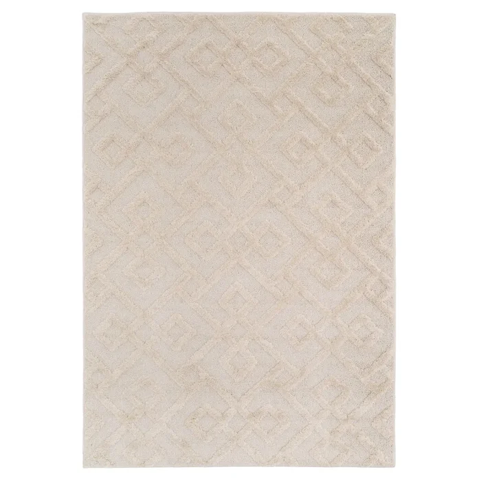 Warm White Interlocking Rug – Sade