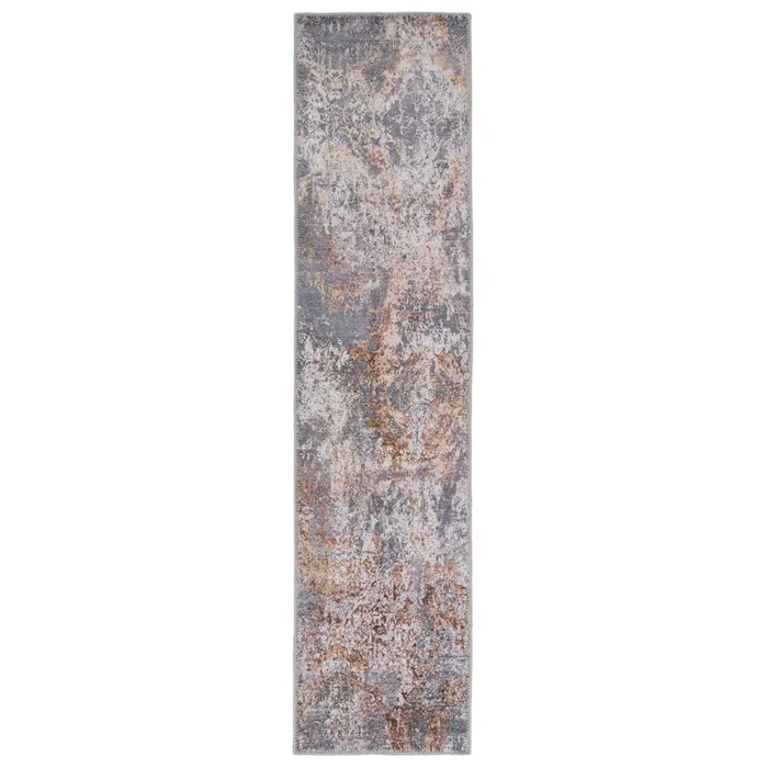 Washable Distressed Copper Blue Runner – Tobin