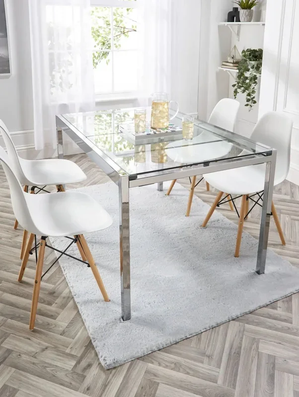 Washable Faux Fur Grey Faux Rug