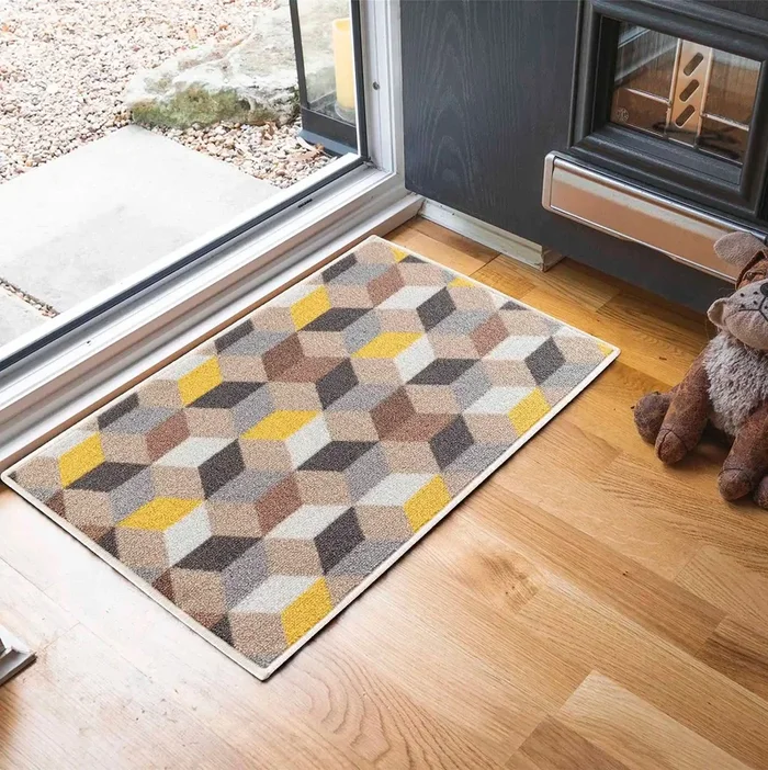 Washable Gel-Back Havana Arrow Gold Rug