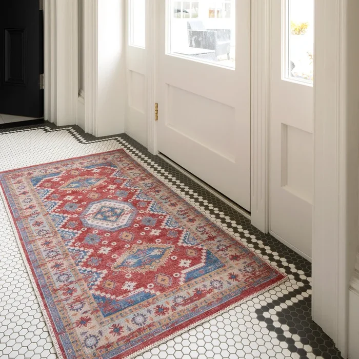 Washable Looped Red Doormat – Anais
