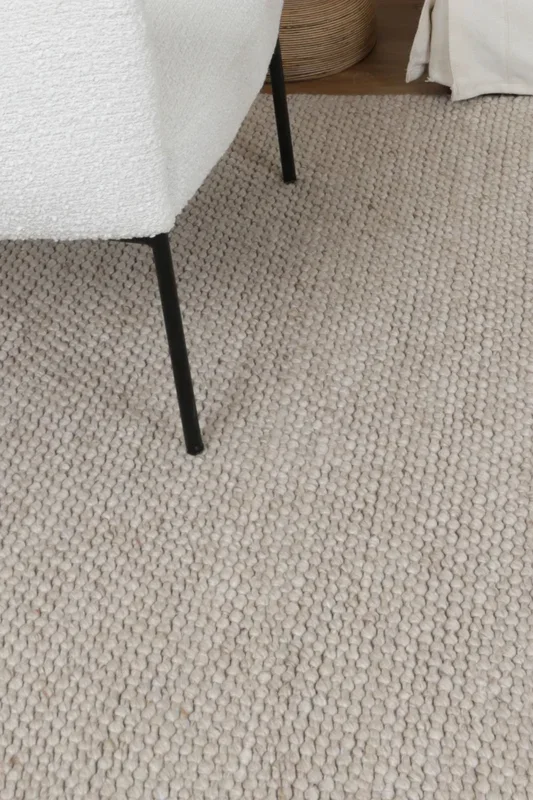 Waynar Beige Wool floor rug