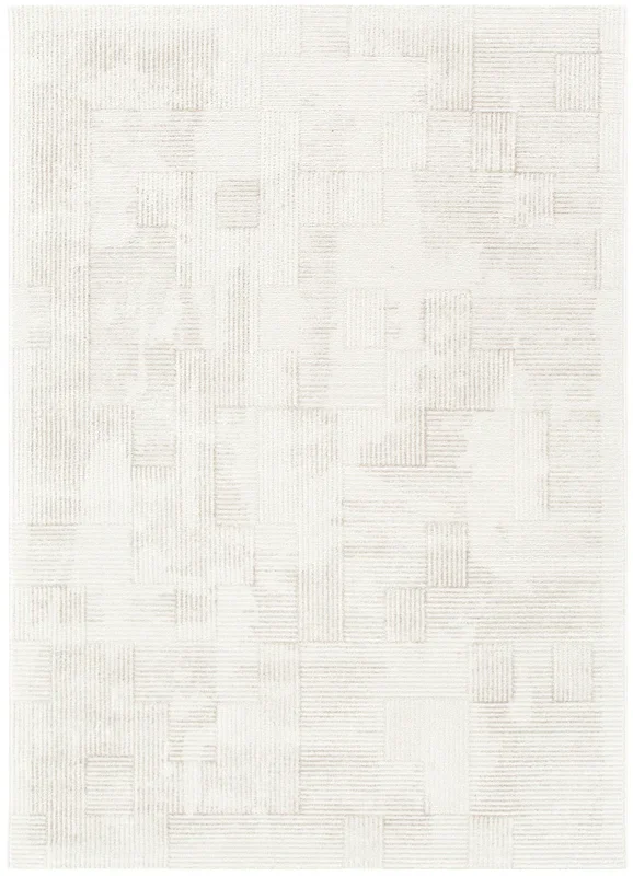 Wellington Distressed Shapes Beige Rug – W006