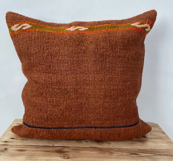 Yaira – Orange Hemp Pillow Cover