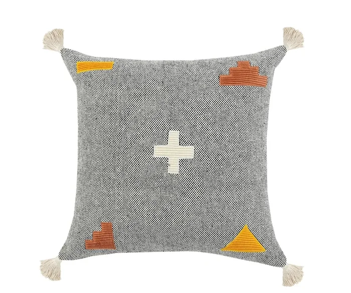 Zeal Lr07716 Gray/Black/Orange Pillow