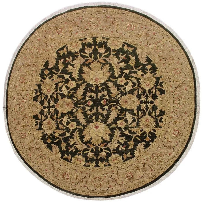 Ziegler Kafkaz Jolie Drk.green/Tan Round Rug -8’10 x 9’2
